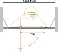 Дверь в проем. MOLVENO-BA-12-100+50-C-Cr-IV 1500x1950 Cezares