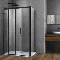 Душевая уголок прямоугольный Soft VSR-3SO9013CLB 1300х900x1950 цвет черный стекло прозрачное Vincea