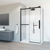 Душевой уголок прямоугольный Como Soft VSR-1CS9013CLB 1300x900x1950 цвет черный стекло прозрачное Vincea