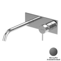 Смеситель для раковины встраиваемый, однорычажный, излив и ручка на единой площадке, с донным клапаном Ручка "антикапля" LEAF-BLI1-20-L-ST Satinox ручка  Satinox Cezares