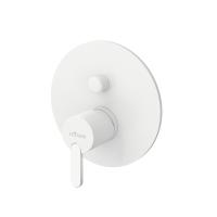 Встраиваемый однорычажный смеситель на 2 выхода  LEAF-VDIM-BIO Белый матовый ручка  Белый матовый Cezares