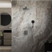 Душевой комплект термостатический встраиваемый, двухрежимный цвет вороненая сталь VSFW-3I21T2GM VINCEA